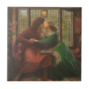 Azulejo Paolo y Francesca da Rimini (por Rossetti)