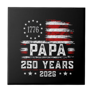 Azulejo Papa Americano Hombre Bandera 250 Años 4 de Julio