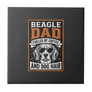 Azulejo Papá Beagle Impulsado por Café y Pelo de Perro