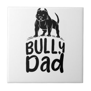 Azulejo Papá Bully Orgulloso Dueño de American Bully