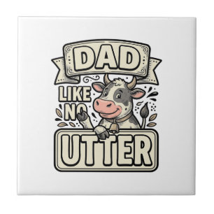 Azulejo Papá Como Ninguna Otra Vaca Divertida Diseño Vecto