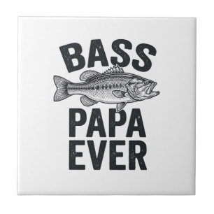 Azulejo Papa de Bajo Siempre Camiseta de Papá de Pesca Vin