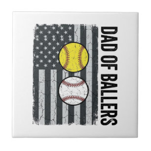 Azulejo Papá de Softbol Béisbol Patriótico