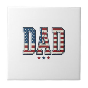 Azulejo Papá Patriótico Bandera Americana Diseño Vector Vi