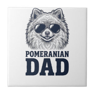 Azulejo Papá Pomerania Grabado Vintage Diseño Amante Perro