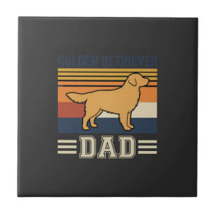 Azulejo Papá Retriever Dorado Perro Retro