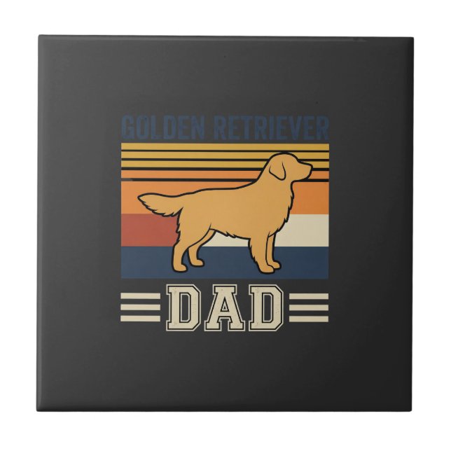 Azulejo Papá Retriever Dorado Perro Retro (Frente)