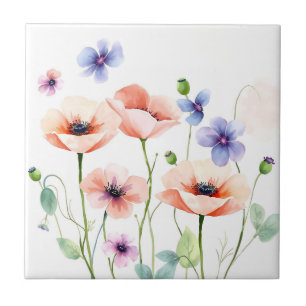 Azulejo Papas acuáticas blandas y violetas en un romántico