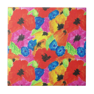 Azulejo Papas brillantes y cornflowers Tile cerámico