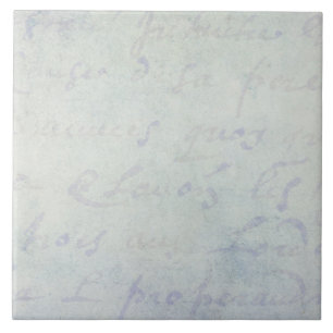 Azulejo Papel azul de la antigüedad francesa de las letra