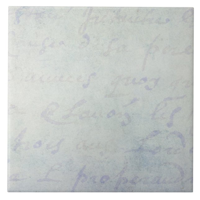Azulejo Papel azul de la antigüedad francesa de las letras (Frente)