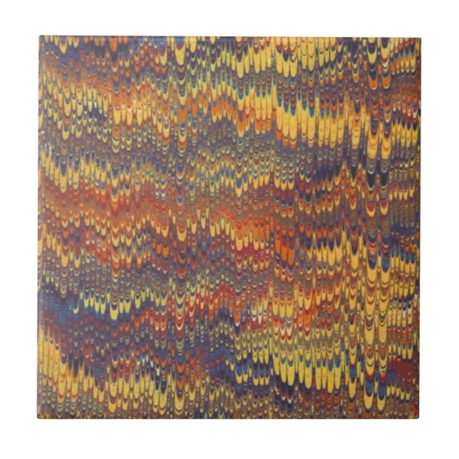 Azulejo Papel blanco en papel amarillo Naranja azul violet (Frente)