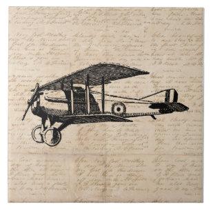 Azulejo Papel clásico de escritura de arte de aviación a