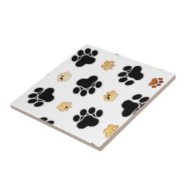 Azulejo Papel de perro canino negro y marrón impreso en bl