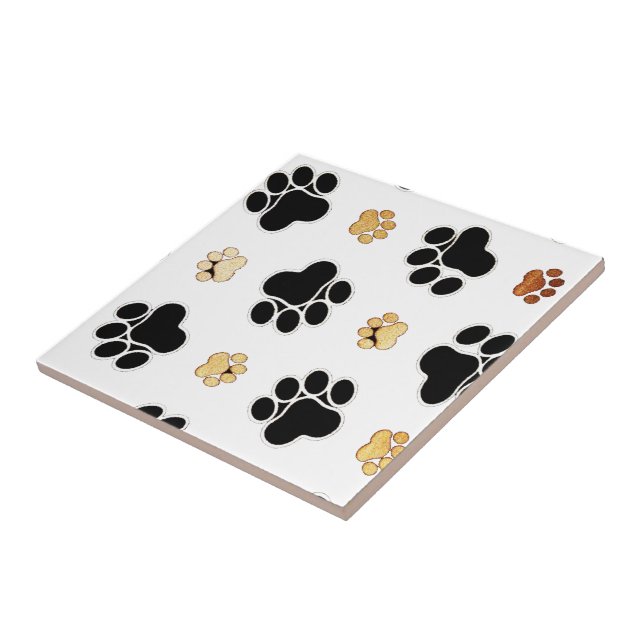 Azulejo Papel de perro canino negro y marrón impreso en bl (Lado)