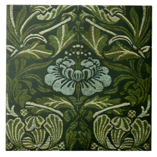 Azulejo Papel pintado de tulipán y rosa verde grande de Wi