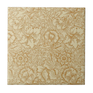 Azulejo Papel pintado floral de amapola de William Morris