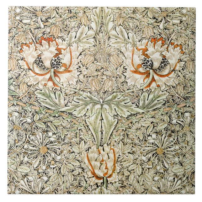 Azulejo Papel pintado floral de madreselva de William Morr (Frente)