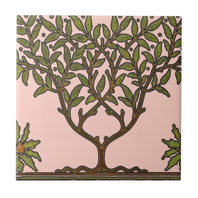 Azulejo Papel pintado floral de William Morris Tree Frieze (Frente)