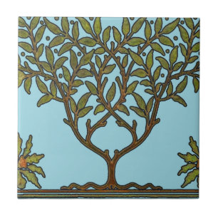 Azulejo Papel pintado floral de William Morris Tree Frieze