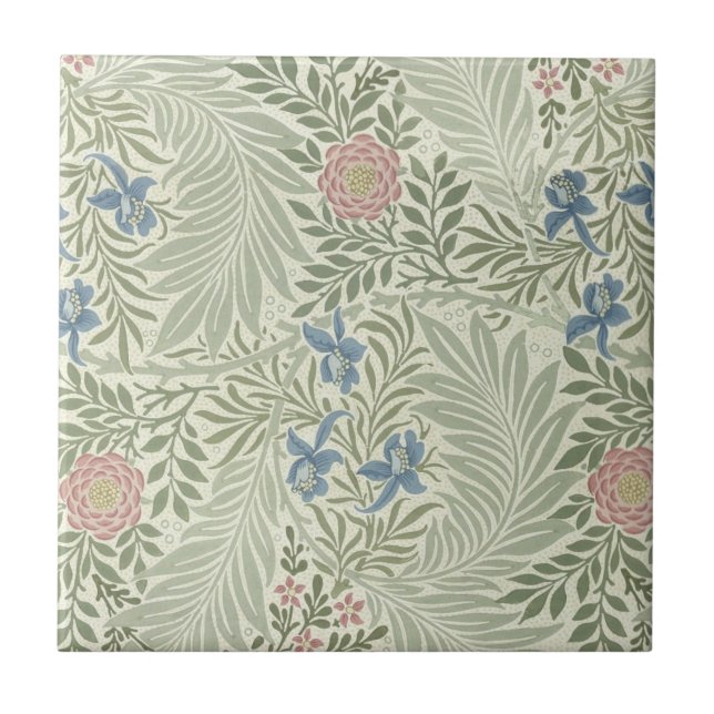 Azulejo Papel pintado floral Larkspur de William Morris (Frente)