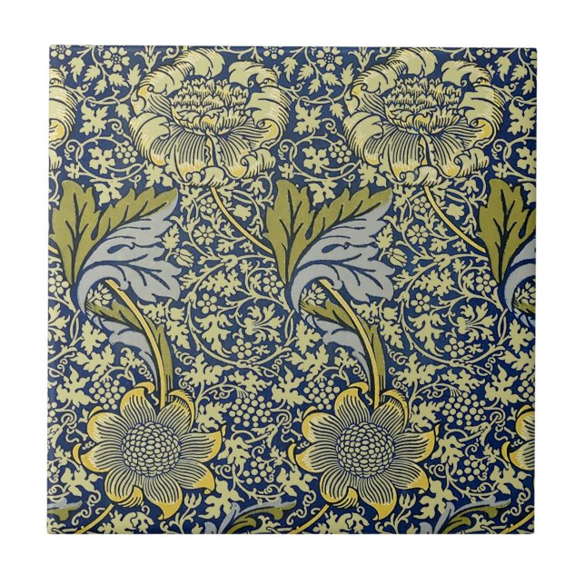 Azulejo Papel pintado floral William Morris Kennet Azul Do (Frente)