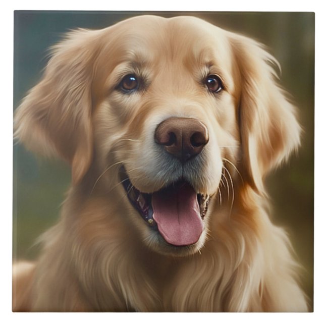 Azulejo Papel retrato de perro de Golden Retriever (Frente)