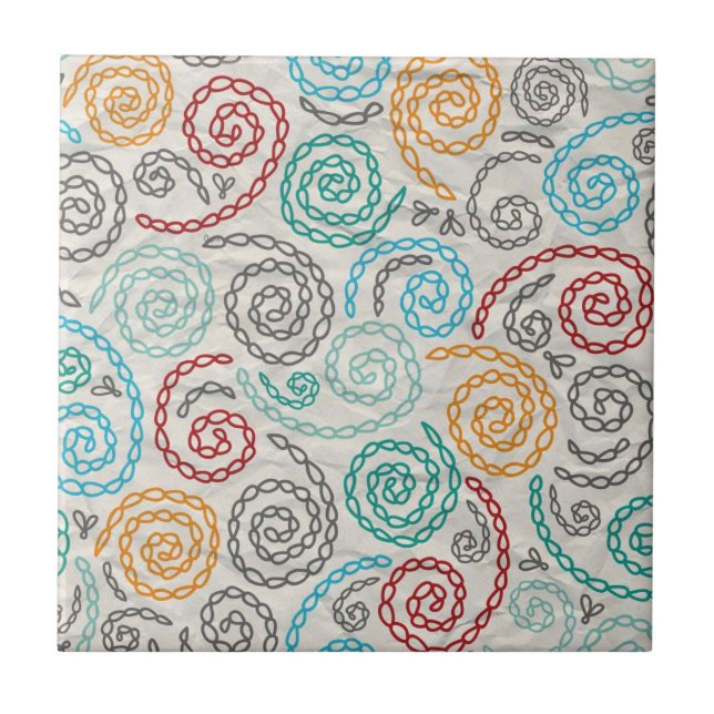Azulejo Papel rumpled suposición del bordado (Frente)