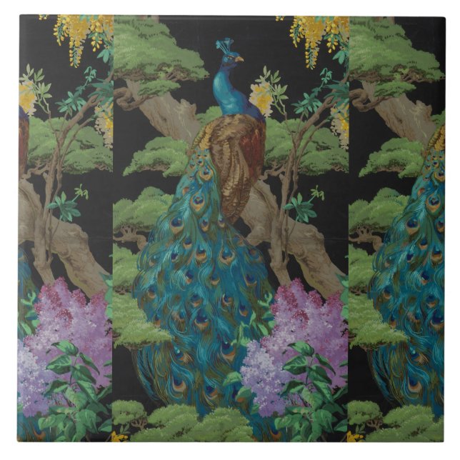 Azulejo Papel tapiz de época El árbol del cedro de 1910 (Frente)