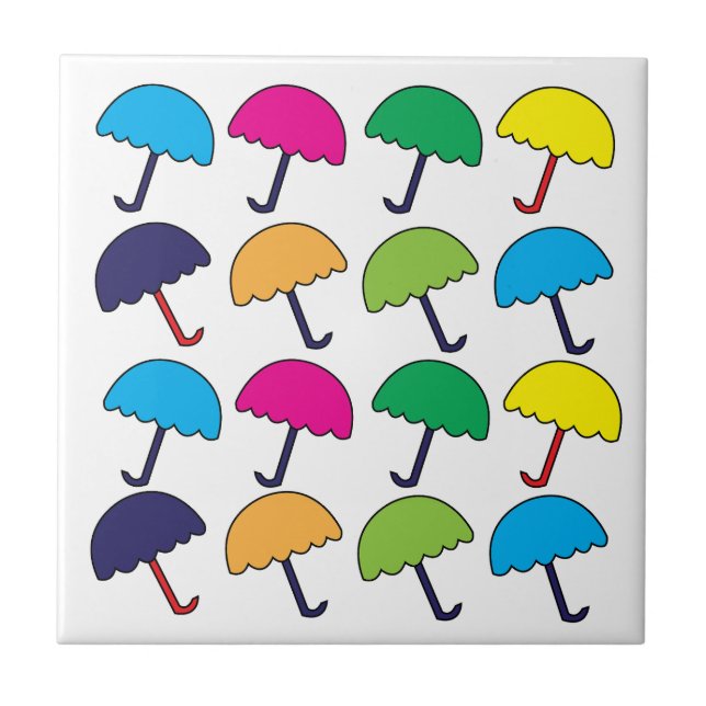 Azulejo Paraguas coloridos (Frente)