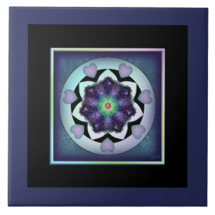 Azulejo Paraguas morados y corazones .7