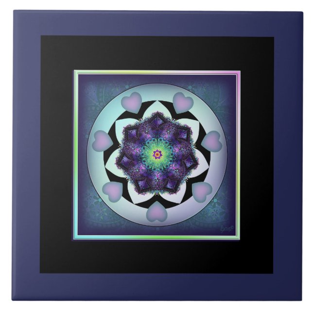 Azulejo Paraguas morados y corazones .7 (Frente)