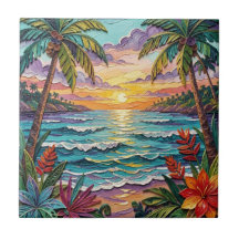 Paraíso Tropical | Escena de Playa Costera Impasto