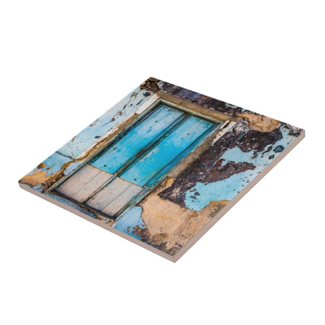 Azulejo Pared azul y puerta (Lado)