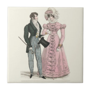 Azulejo Pareja Boda Antigua 1823 Hombre Mujer Moda