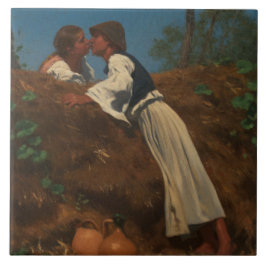 Azulejo Pareja de besos (The Kiss) (por von Pettenkofen)