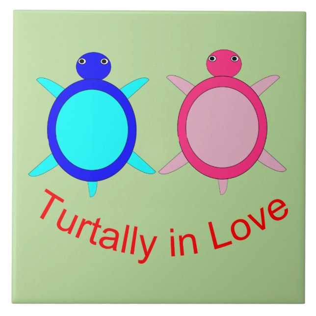 Azulejo Pareja De Tortuga Cuta (Frente)