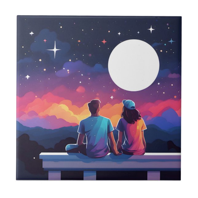 Azulejo Pareja Stargazing (Frente)