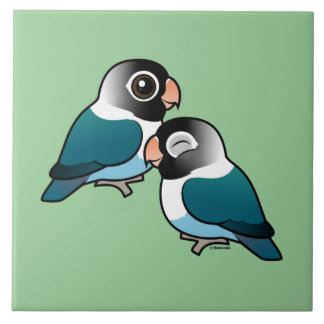 Azulejo Pares adorables enmascarados azul del Lovebird