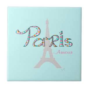 Azulejo PARIS Amour con Torre Eiffel