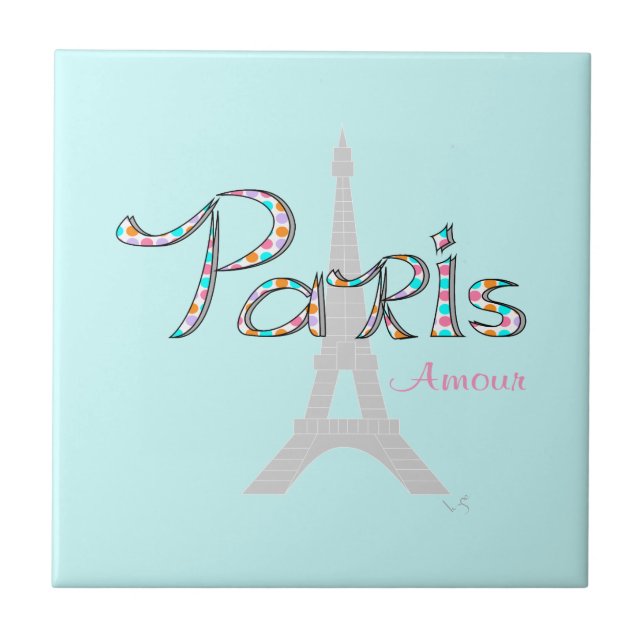 Azulejo PARIS Amour con Torre Eiffel (Frente)
