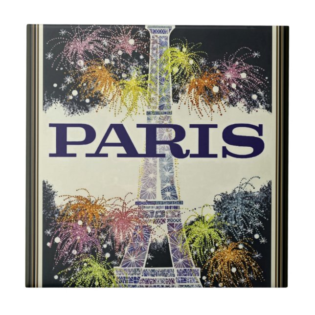 Azulejo París:Azulejo Cerámico de Póster (Frente)