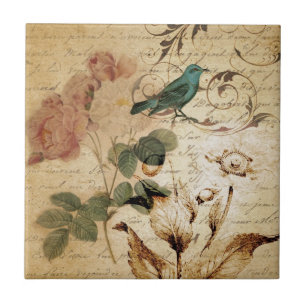 Azulejo París elegante bohemia Scripts botánico francés