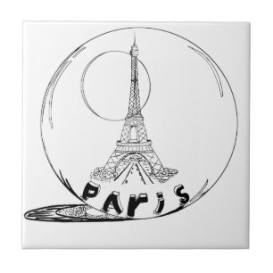 Azulejo parís en una bola de vidrio