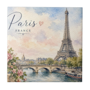 Azulejo París Francia Torre Eiffel río Sena 