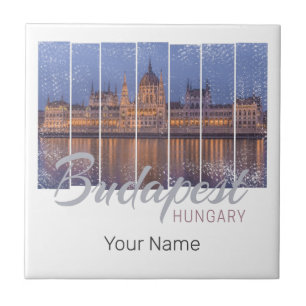 Azulejo Parlamento de Budapest Hungría Vintage Panorama