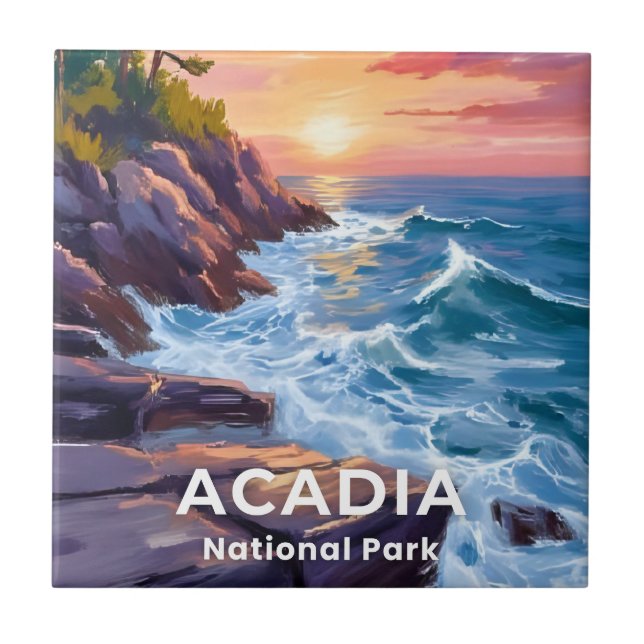 Azulejo Parque Nacional Acadia | Otter Cliffs Viajes a Mai (Frente)