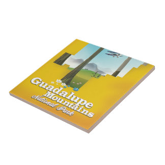 Azulejo Parque nacional de las montañas Guadalupe, mapa de