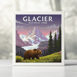 Azulejo Parque nacional Glaciar Vintage