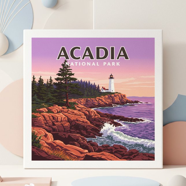 Azulejo Parque nacional Vintage Acadia (Subido por el creador)
